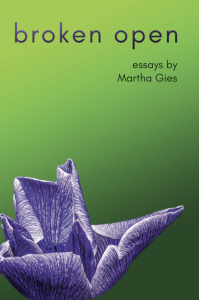 Cover of Broken Open featuring an unfurling purple flower on a green background.